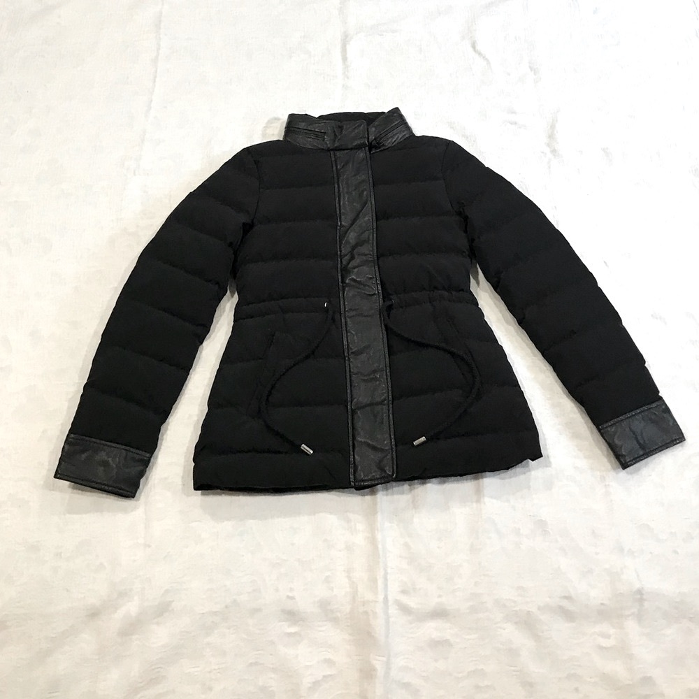 RAOUL**Black Coat Hooded w/Leather US 2**$1250 - Picture 2 of 8